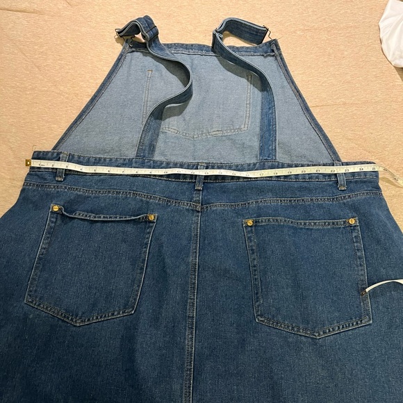 Boohoo Denim Overall Frayed Hem Pinafore Dress - Picture 5 of 9